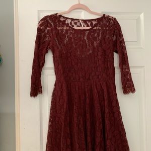 FINAL SALE Free People maroon lace dress